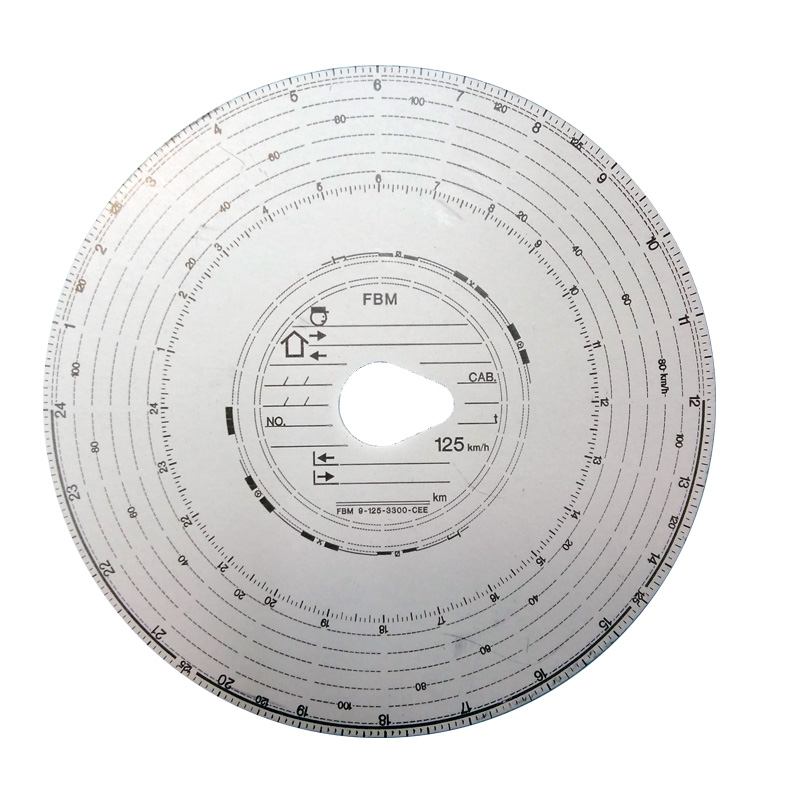 Disque chronotachygraphe analogique